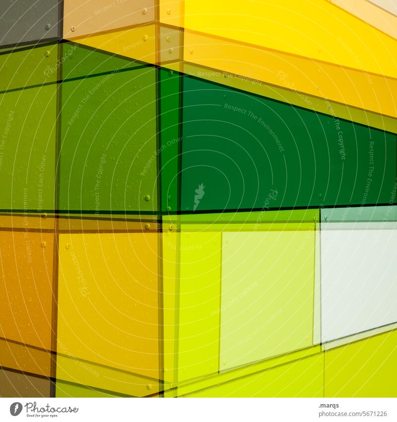 𝝅 x 👍 Grafik u. Illustration Ordnung Farbe Geometrie abstrakt Design modern Linie Strukturen & Formen Kreativität grün gelb weiß Hintergrundbild