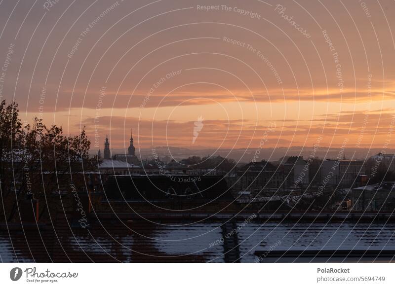 #A0# Sonnenaufgang über Dresden Himmel sonnig Winter Romantik Außenaufnahme Altstadt Dämmerung Wolken