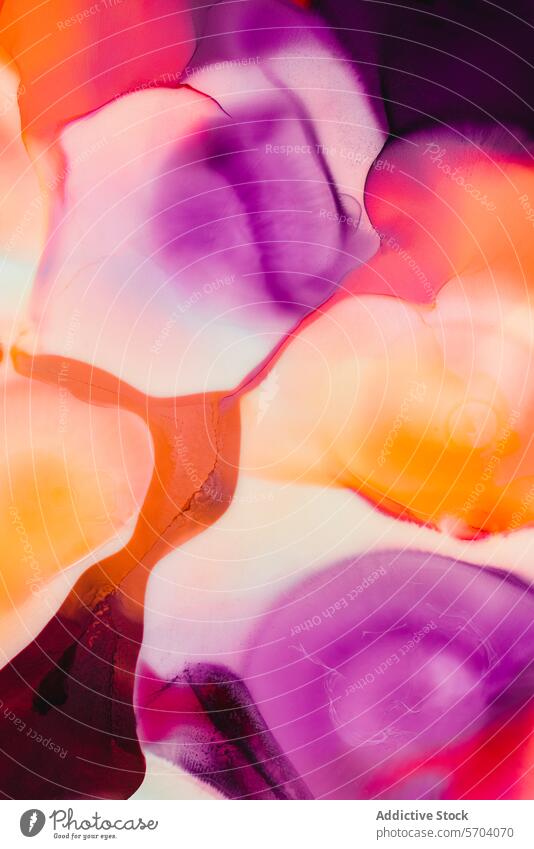 Abstrakte bunte Muster, die einer fließenden Bewegung ähneln abstrakt Farbe Flüssigkeit pulsierend blau orange rosa Transformation Tonung Textur Hintergrund