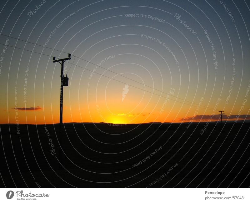 sunset Sonnenuntergang Elektrizität Island Wolken Horizont Kabel Himmel Abend Natur