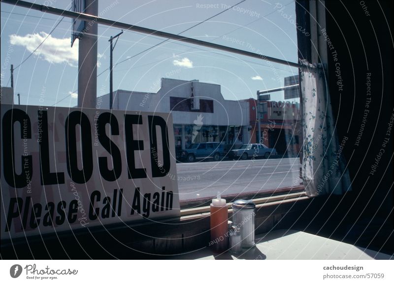 yes we're open Amerika trist unterwegs Pause Schilder & Markierungen Festessen offen closed Aussicht