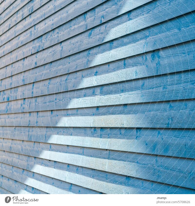 Halbschatten Linie blau Holzwand Holzbrett Strukturen & Formen diagonal Licht Maserung Hintergrundbild