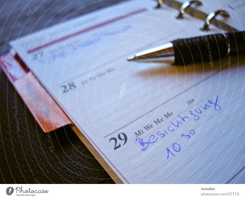 Termine Kalender Kugelschreiber Zeit Termin & Datum Mittwoch Mappe timeplaner timer kulli Teilung blau Sightseeing 29