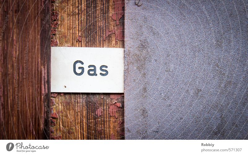 !!!GAS!!! Holz Schilder & Markierungen Hinweisschild Warnschild retro braun grau Gas Teerpappe Linie kennzeichnen ausschildern Warnhinweis Erdöl Erdgas