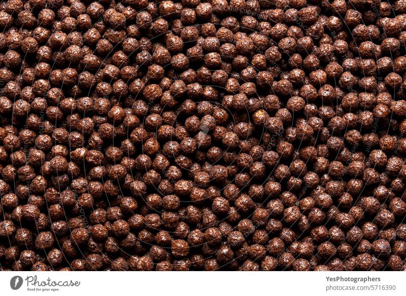 Schokolade Cerealien Vollbild Hintergrund oben abstrakt Überfluss Bälle schwarz Frühstück hell braun Kakao Kohlenhydrate Zerealien abschließen Farbe