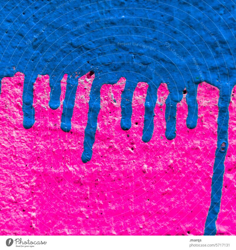 Überfluss Farbe abstrakt Wand Graffiti Flüssigkeit Farbstoff Tropfen Vandalismus Nahaufnahme Beton Verlauf Hintergrundbild Design Schmiererei außergewöhnlich