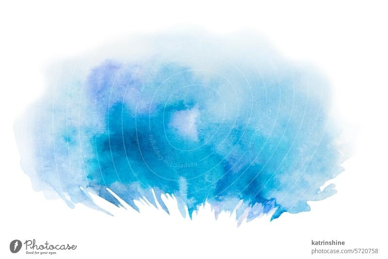 Aquarell blauer Fleck, einzelne Hand gemalt Abstraktes Element für Hochzeit und Party Design abstrakt künstlerisch kreativ handgezeichnet vereinzelt Form