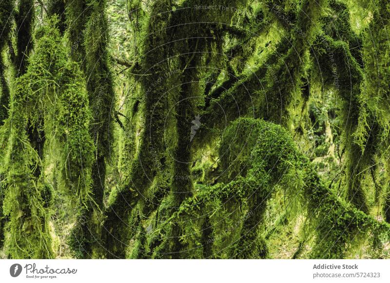 Verwunschene, moosbewachsene Bäume in Torla, Spanien Moos Baum torla Odese grün Natur Wald Holz üppig (Wuchs) mystisch bezaubernd Bildteppich natürlich