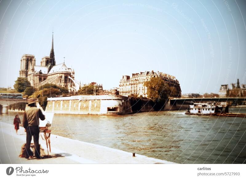 Städtereisen in den 80ern | Paris, Stadt der Künstler ... Frankreich Seine Maler Notre-Dame Architektur Kathedrale historisch Tourismus Kirche Wahrzeichen