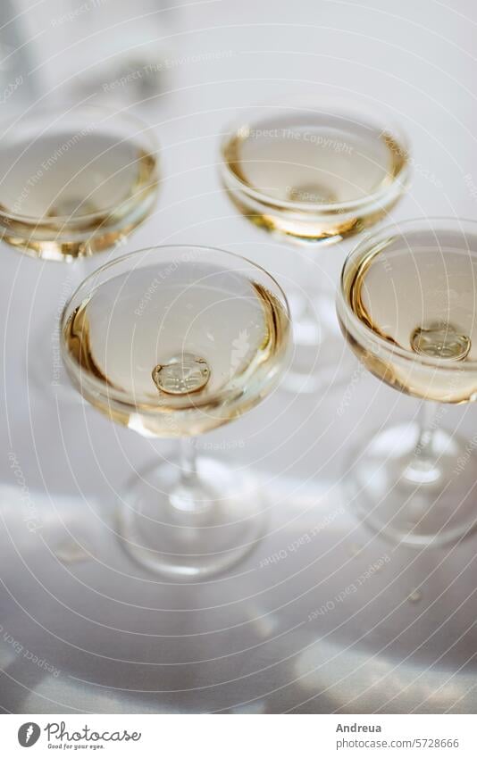Hochzeitsgläser für Wein und Sekt Alkohol Hintergrund schön Braut feiern Feier Festakt Champagne Kristalle Tag Dekoration & Verzierung trinken elegant