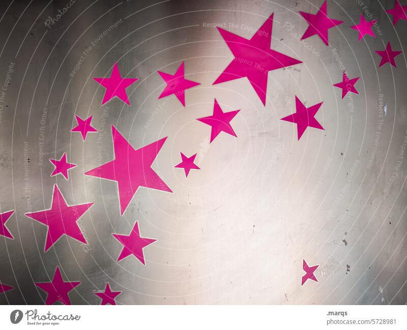 Sterne Stern (Symbol) Metall Nahaufnahme rosa pink Dekoration & Verzierung silber grau Feste & Feiern Geburtstag Weihnachten & Advent Freude viele
