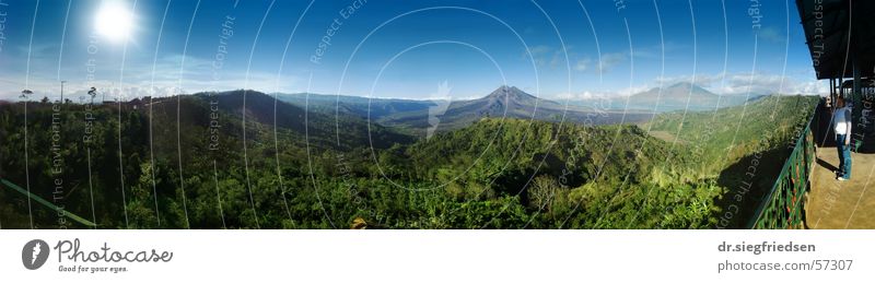 Caldera of Mount Batur, Bali Panorama (Aussicht) Kraterrand crater sun indonesia mountain rim groß Panorama (Bildformat)
