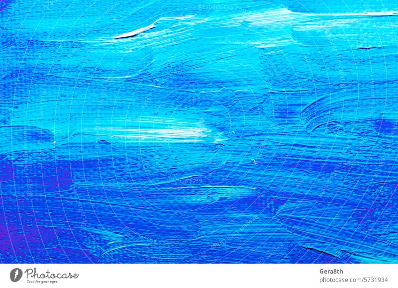 Textur blaue Ölfarbe auf Leinwand Makro Großaufnahme abstrakte Acrylmalerei Abstraktion gealtert Kunst Künstler künstlerisch Kunstwerk Hintergrundbild blanko