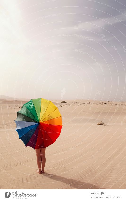 I.love.FV XXIV Kunst ästhetisch Zufriedenheit Wüste regenbogenfarben Regenschirm Kontrast mehrfarbig Stranddüne Himmel (Jenseits) Kreativität Idee