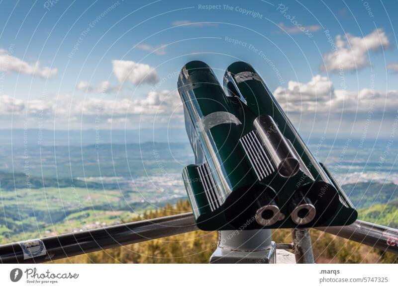 Gute Aussicht Fernrohr Fernglas Teleskop Ferne Blick Tourismus Ausflug Himmel Schönes Wetter Landschaft Sommer Horizont Wolken Ferien & Urlaub & Reisen