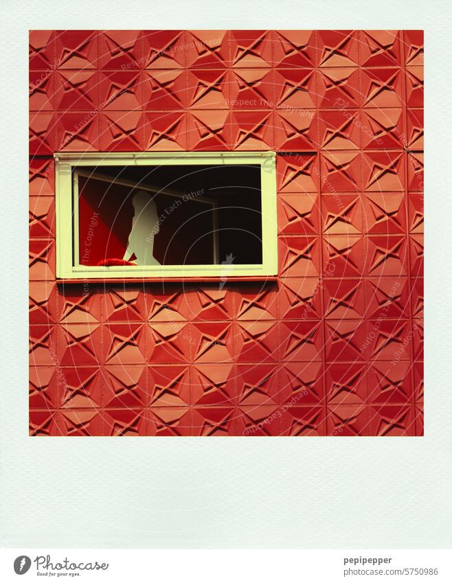 Freudenhaus käufliche liebe Bordell Rotlichtviertel Sex rot Prostituierte Erotik Reeperbahn Farbfoto Hamburg Fenster Fensterscheibe Fensterscheiben Fassade