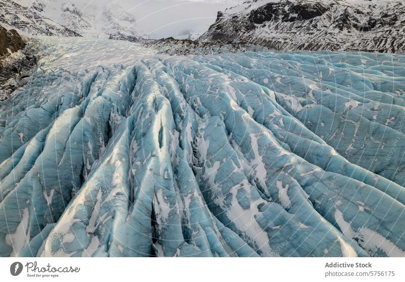 Gefrorene Gletscherspalten auf einem isländischen Gletscher Island Eis Crevasse Natur gefroren Landschaft kalt arktische majestätisch malerisch im Freien Umwelt