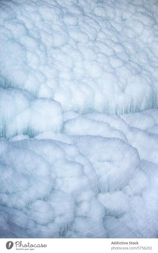 Texturierte Eis- und Schneemuster im isländischen Winter Island natürlich Formation Muster kompliziert Detailaufnahme Landschaft kalt Klima gefroren weiß