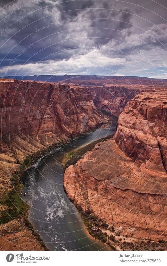 Wunder der Natur Landschaft Erde Wasser Himmel Wolken Gewitterwolken Sommer Unwetter Wind Berge u. Gebirge Schlucht Flussufer Begeisterung Grand Canyon Page