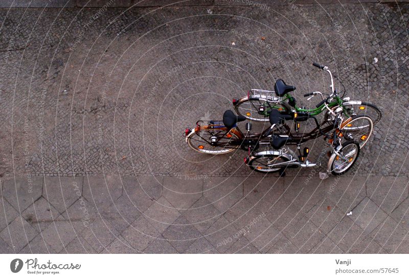 Gruppenfoto Fahrrad Zusammensein Vogelperspektive mehrere gruppieren Straße Wege & Pfade