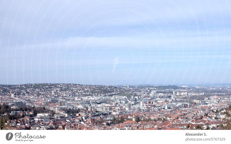 Blick über Stuttgart Landeshauptstadt Panorama (Aussicht) Stadt Stadtzentrum Skyline Hauptstadt