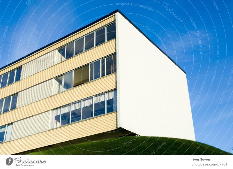 Norwegischer Plattenbau Haus Beton Licht abstrakt Strukturen & Formen Architektur