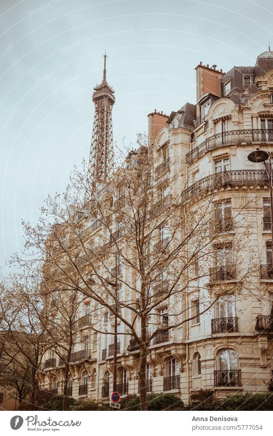 Paris, Frankreich im Vorfrühling Straße Französisch reisen Stadtbild urban leichtes Frühjahr trist Tourismus Großstadt Wahrzeichen Europa Gebäude berühmt