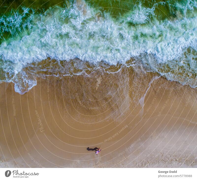Luftaufnahme des Strandes Strände Drohnenansicht Dröhnen Drohnenfoto Antenne Meereslandschaft MEER Meeresufer Seeküste Hafengebiet Florida Strand Wellen winken