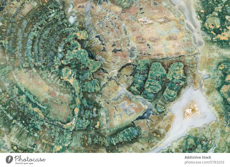 Exquisite Muster aus Oregon-Moosachat Achat Poliert Scheibe grün Erdton natürlich Schönheit Mineral Edelstein Stein Schmuckherstellung Geologie Textur