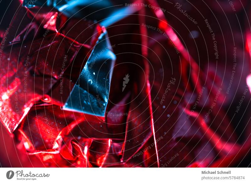 Abstraktes in Rot und Blau glänzend Licht Unschärfe abstrakt Bokeh abstrakt Hintergrund Kunst ästhetisch Strukturen & Formen abstrakte Fotografie Abstraktion