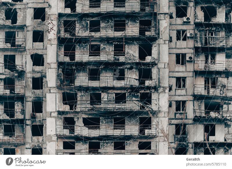 zerstörte und verbrannte Häuser in der Stadt Russland Ukraine Krieg donezk Kherson kyiv Lugansk mariupol Saporoschje aussetzen Verlassen attackieren bahmut