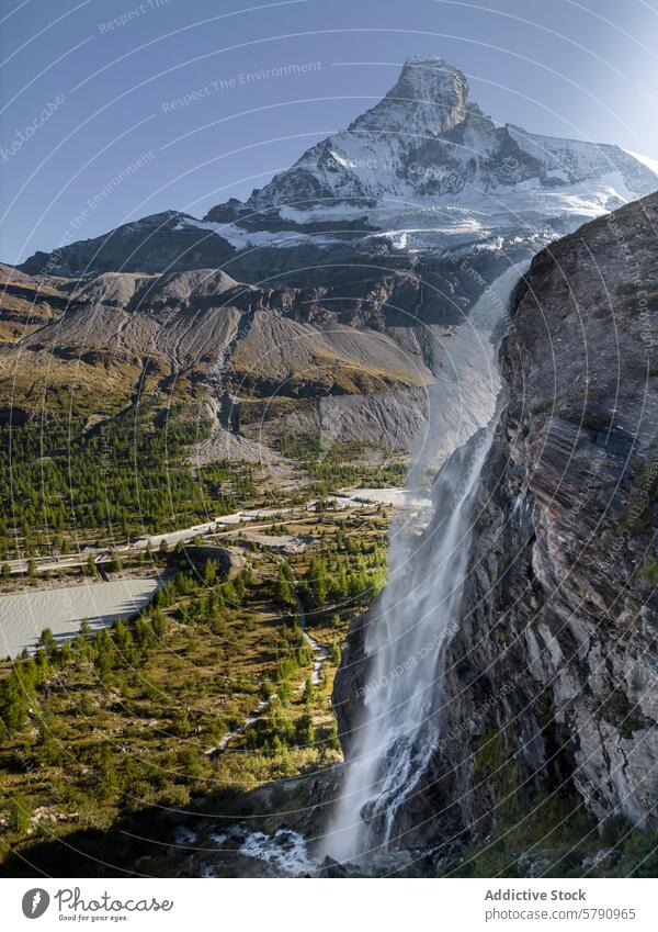 Frühlingscamping an der Matterhorn-Nordwand Camping Schweiz Landschaft Berge u. Gebirge Wasserfall Lager malerisch Gelassenheit Natur reisen im Freien Abenteuer