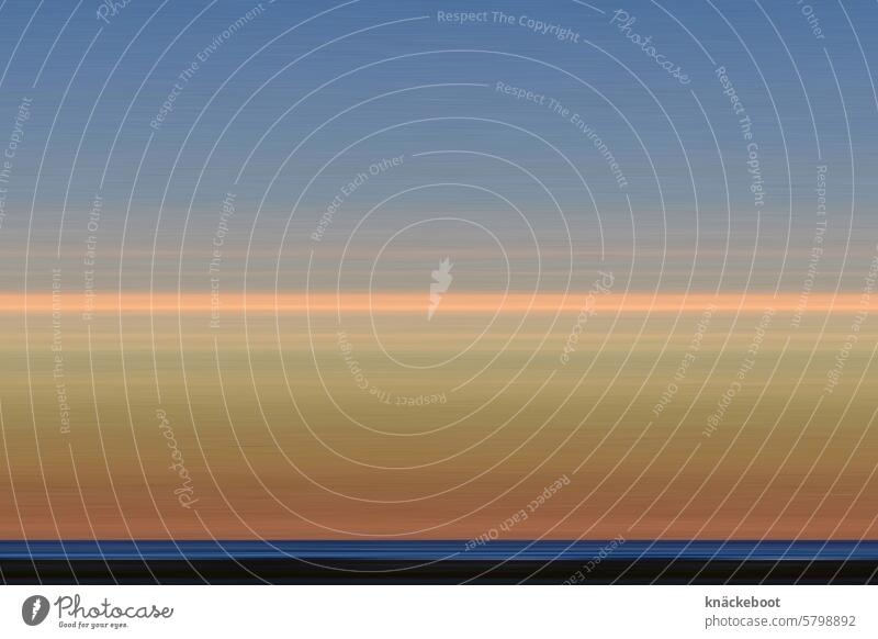 horizont 5px Himmel abstrakt Muster Bildbearbeitung Textfreiraum oben Experiment Strukturen & Formen Wasser Meer Sonnenuntergang