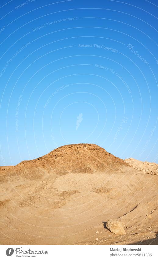 Ägypten Wüstenlandschaft mit blauem Himmel. Natur Landschaft wüst reisen schön Sand im Freien Sommer Sonne Afrika trocknen Abenteuer extrem heiß Düne sonnig