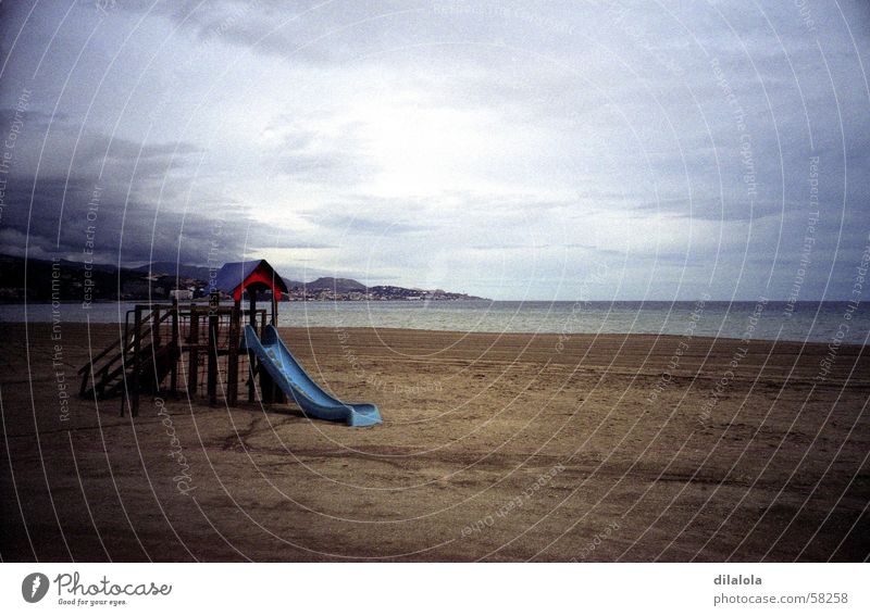 la playa Winter Strand Malaga See Lomografie Meer alone spain gray rain