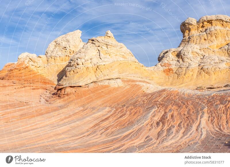 Lebendige Schichten in der Wüstenlandschaft von Arizona wüst Landschaft Felsen Formation Geologie farbenfroh pulsierend Himmel geologisch Funktion Sandstein