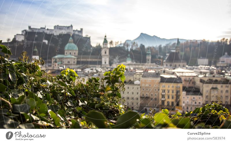 Salzburg Tourismus Städtereise Berge u. Gebirge Stadt Hauptstadt Altstadt Burg oder Schloss Freundlichkeit Österreich Licht Wärme Gebäude Farbfoto Außenaufnahme