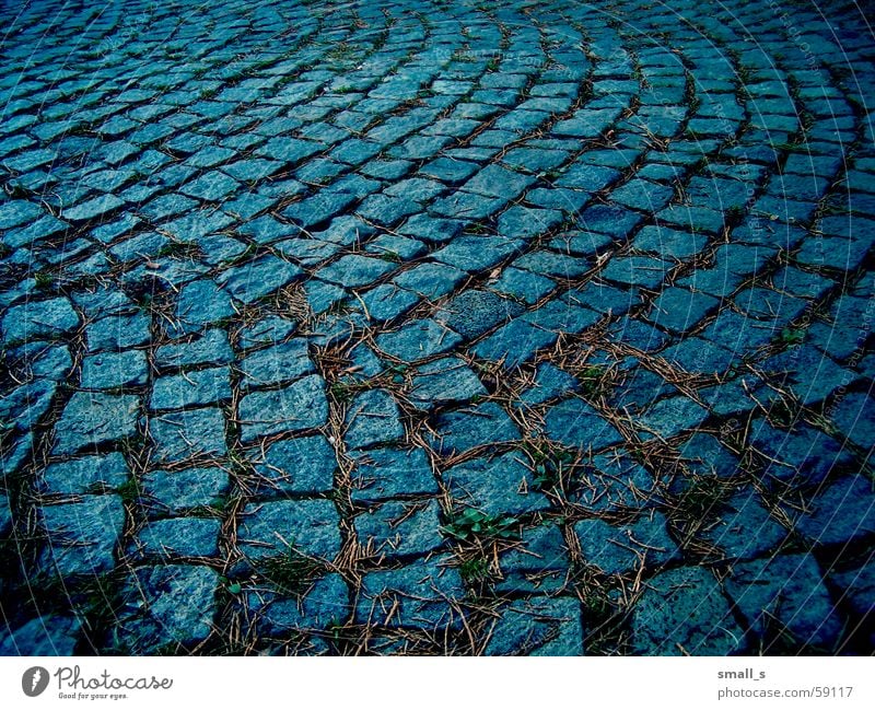 My blue street pavement paving-stone