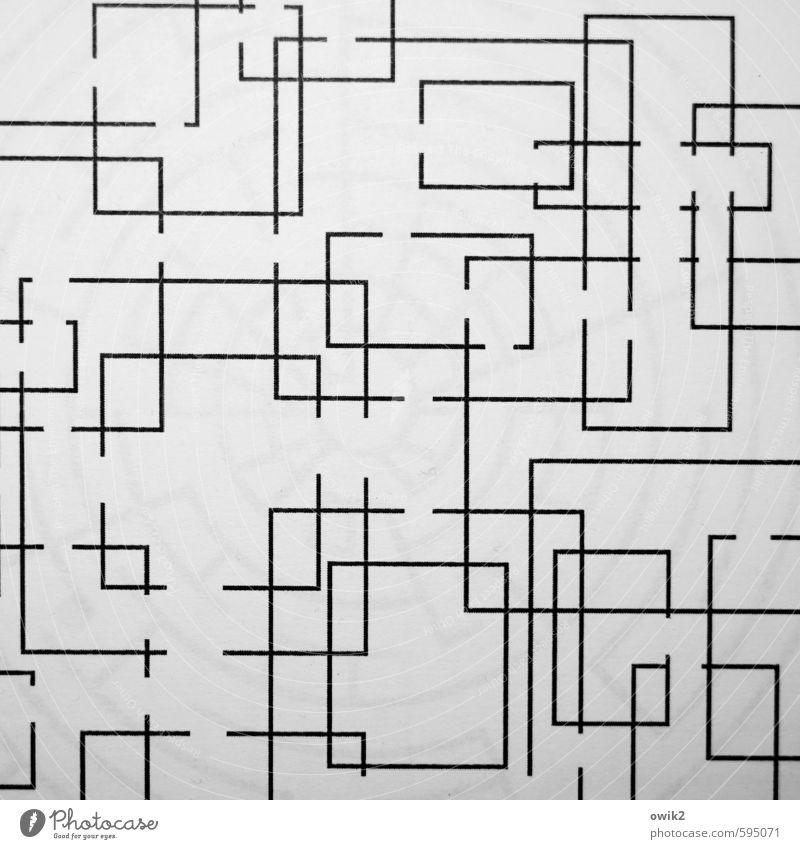 Strategiespiel Schilder & Markierungen eckig einfach verrückt grau schwarz weiß Labyrinth Irritation Linie Schwarzweißfoto Rätsel unklar übersichtlich