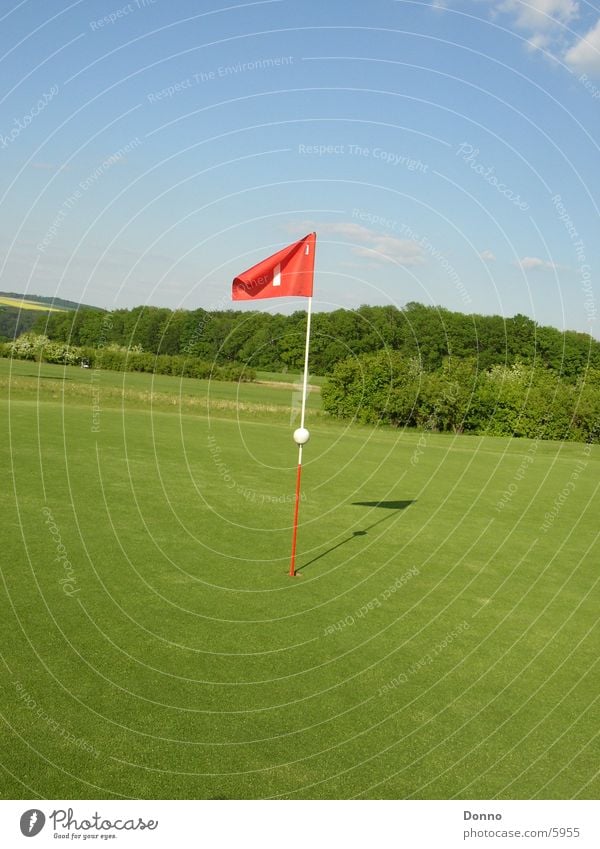 Golfplatz Shooting Fahne grün rot Sport Landschaft Himmel