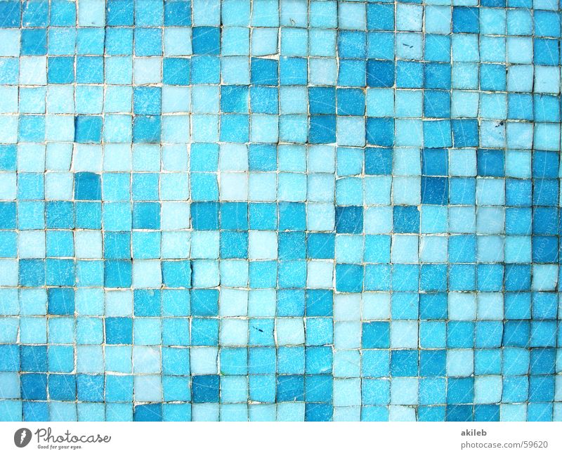 Mosaik (5) hell-blau Außenaufnahme Wand Muster mehrfarbig Schwimmbad Fliesen u. Kacheln Coolness Strukturen & Formen