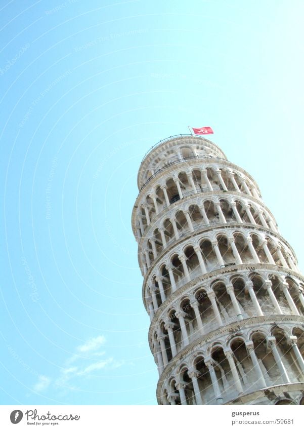 Der Turm von ... ?!? Italien Ständer Fahne Europa piesa visit turm von piesa askew sweet kitsch starkes stück Farbe traditionelle architektur oben gewesen sein