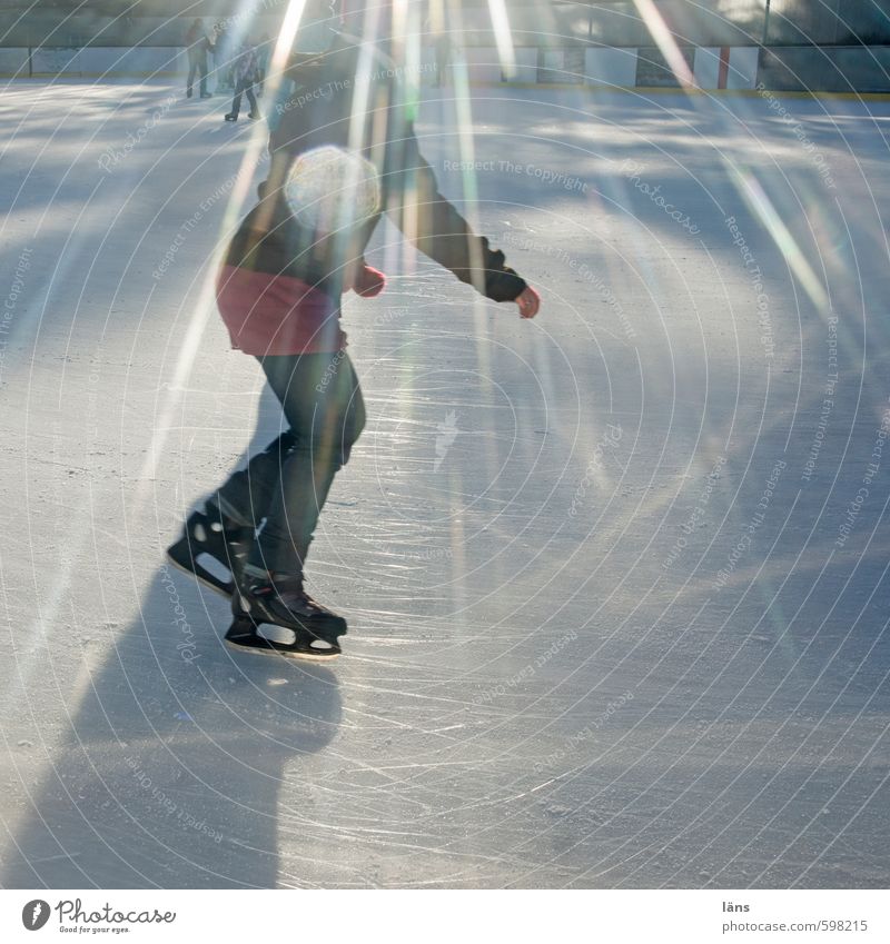 Eislauf // Freizeit & Hobby Sport Mensch Leben Sonnenlicht Winter Schönes Wetter Frost Bewegung glänzend laufen Freude Lebensfreude Zufriedenheit kalt