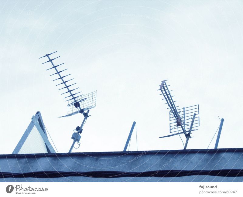 blaue antennen Antenne Linie Himmel Haus Gebäude blue sky lines