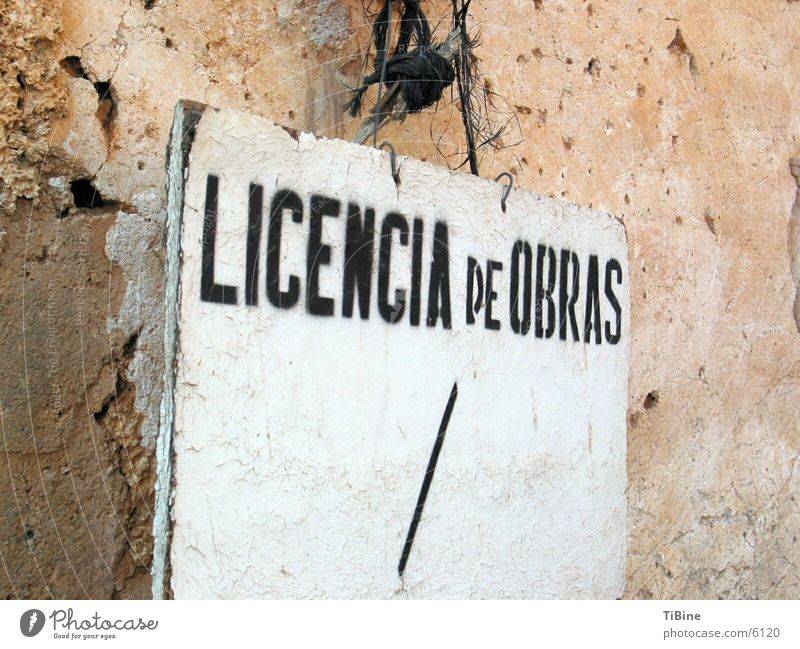 Arbeitserlaubnis Spanien obskur Schilder & Markierungen Licencia de Obras Lizenz