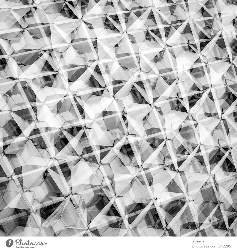 Muster Stil Design Fassade Kunststoff Linie Strukturen & Formen ästhetisch außergewöhnlich Coolness einzigartig modern schwarz weiß chaotisch Fortschritt