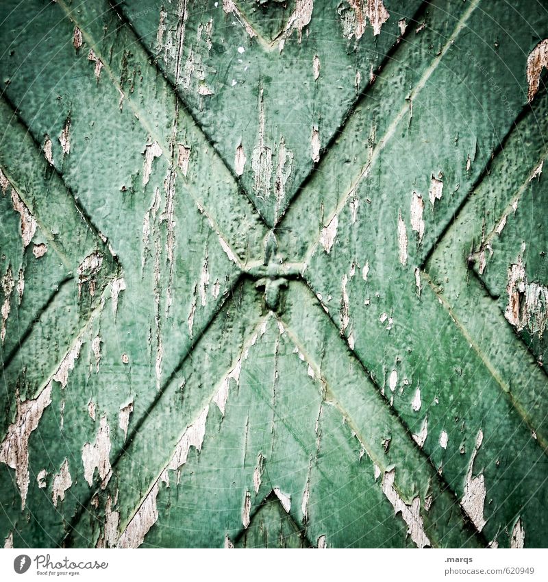 x² Mauer Wand Holz alt dunkel einfach kaputt grün Farbe Verfall Vergänglichkeit Zeit Hintergrundbild Kratzer Farbfoto Gedeckte Farben Außenaufnahme