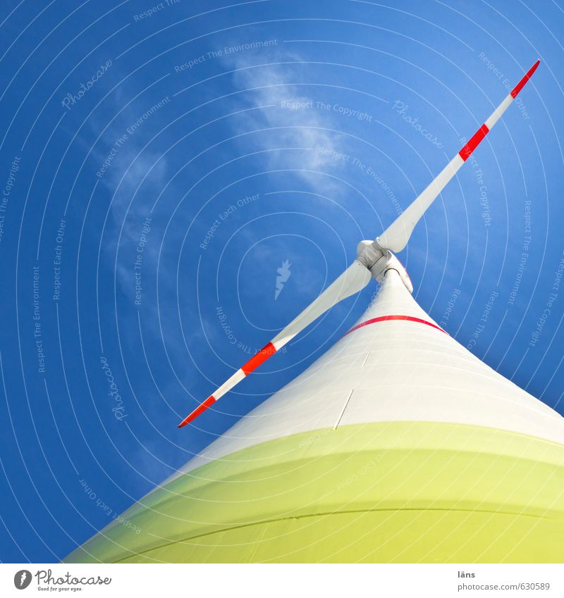 regenerativ l Windkraft Fortschritt Zukunft Energiewirtschaft Erneuerbare Energie Windkraftanlage Himmel Klimawandel Schönes Wetter Bewegung drehen