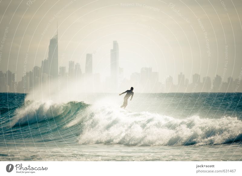 Surfer's Delight Surfen Pazifik Skyline Sport Coolness fantastisch selbstbewußt Freizeit & Hobby Horizont Wellenschlag Körperbeherrschung gleiten