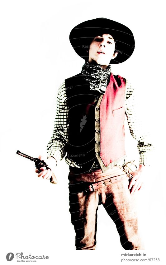 The Cowboy 7 Junge Mann Pistole Gewehr wild Krimineller sherif revolover Hut bigway Westen Gewalt